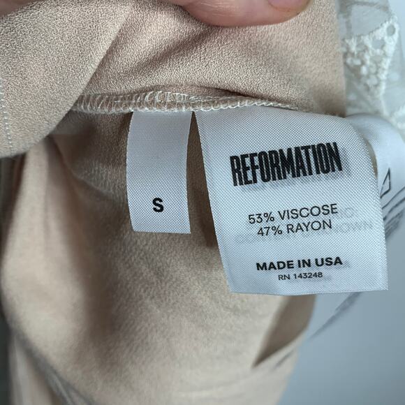 Reformation Lucas Eyelet Mini Dress Womens New Small Ivory - Picture 10 of 11